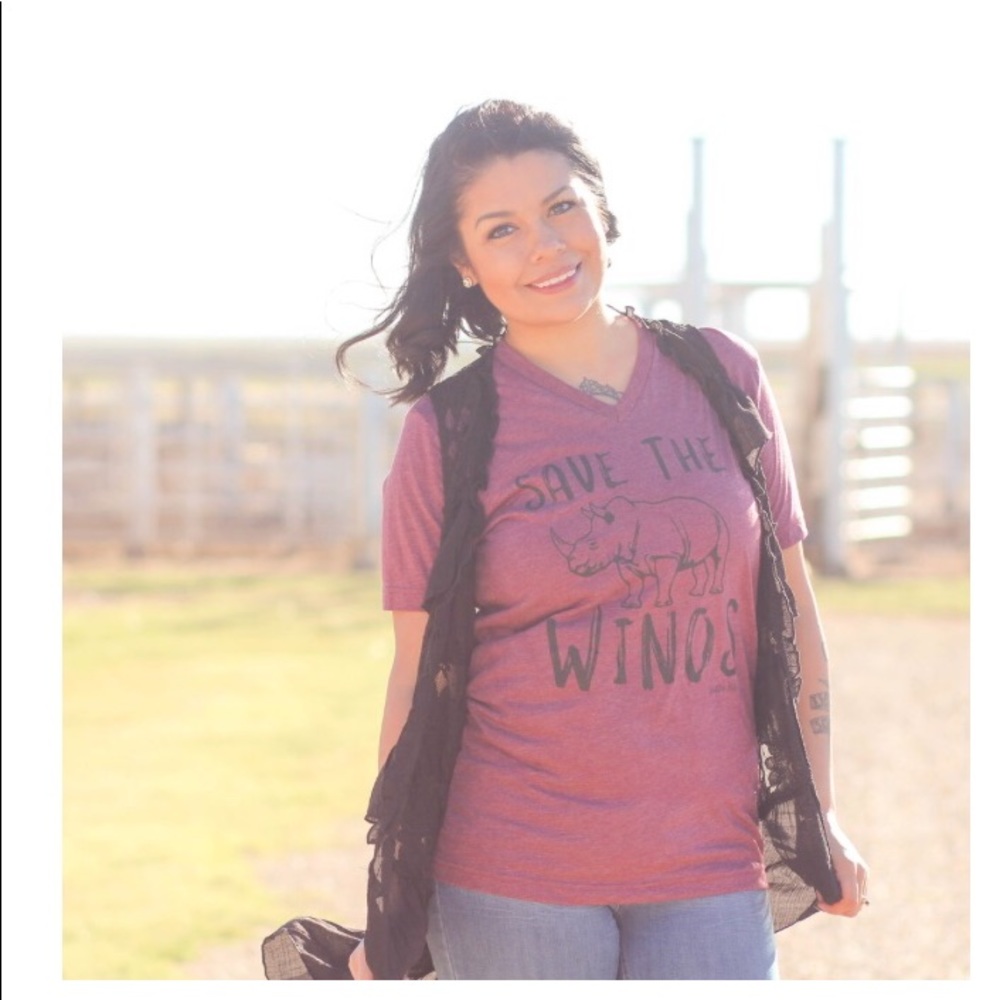 Save the Wino v-neck T-shirt